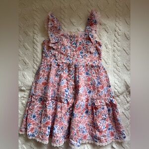 Floral Pink and Blue Kids Dress